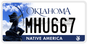 MHU667  license plate in OK