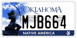 MJB664  license plate in OK