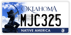 MJC325  license plate in OK