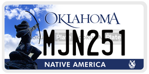 MJN251  license plate in OK