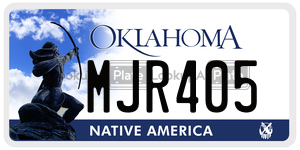 MJR405 license plate in Oklahoma