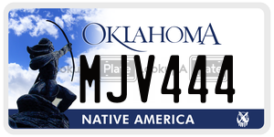 MJV444  license plate in OK