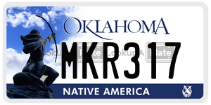 MKR317  license plate in OK