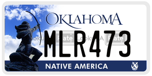 MLR473  license plate in OK