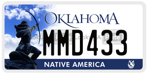 MMD433  license plate in OK