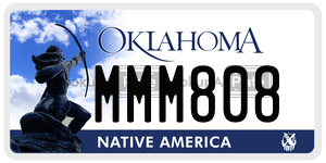 MMM808 license plate in Oklahoma