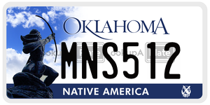 MNS512  license plate in OK