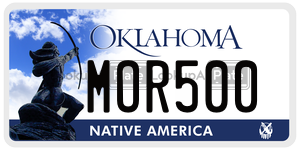 MOR500  license plate in OK