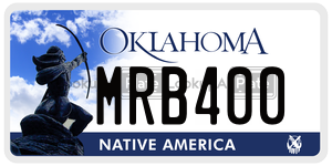MRB400  license plate in OK