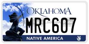 MRC607  license plate in OK
