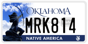 MRK814  license plate in OK