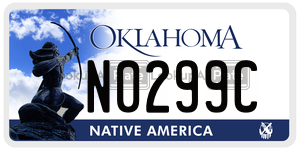 N0299C  license plate in OK