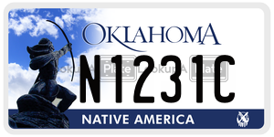 N1231C  license plate in OK