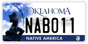 NAB011  license plate in OK