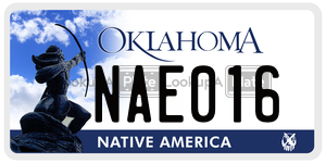 NAE016 license plate in Oklahoma