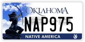NAP975  license plate in OK
