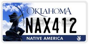 NAX412  license plate in OK