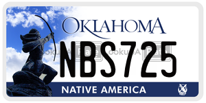 NBS725 license plate in Oklahoma