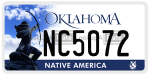 NC5072 license plate in Oklahoma