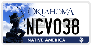 NCV038 license plate in Oklahoma