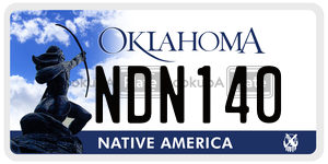 NDN140  license plate in OK