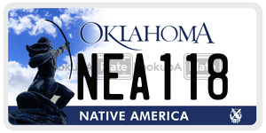 NEA118  license plate in OK