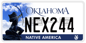 NEX244  license plate in OK