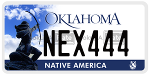 NEX444  license plate in OK