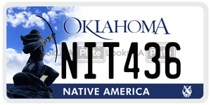 NIT436  license plate in OK