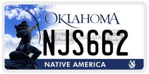 NJS662  license plate in OK