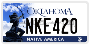 NKE420 license plate in Oklahoma