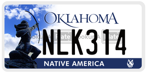 NLK314  license plate in OK
