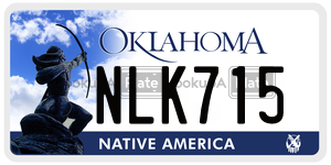 NLK715  license plate in OK