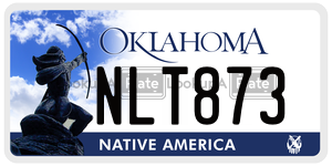 NLT873  license plate in OK