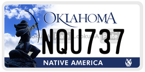 NQU737  license plate in OK