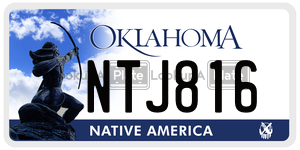 NTJ816  license plate in OK
