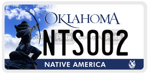 NTS002  license plate in OK