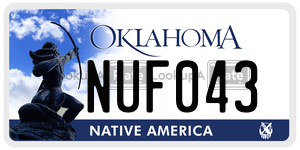 NUF043  license plate in OK