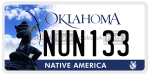 NUN133  license plate in OK