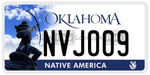 NVJ009  license plate in OK