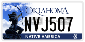 NVJ507  license plate in OK