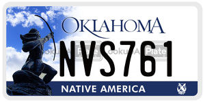 NVS761  license plate in OK