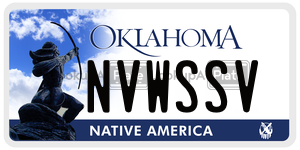 NVWSSV license plate in Oklahoma