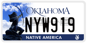 NYW919 license plate in Oklahoma