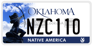 NZC110  license plate in OK