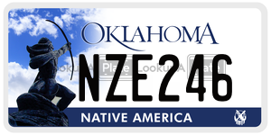 NZE246 license plate in Oklahoma