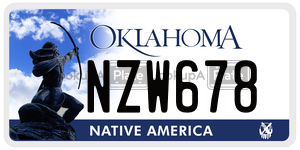 NZW678  license plate in OK