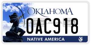 OAC918  license plate in OK