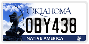 OBY438 license plate in Oklahoma