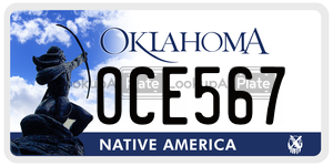 OCE567  license plate in OK